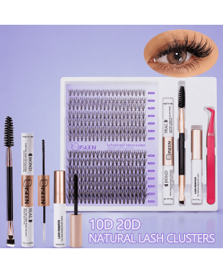 طقم رموش أسبوعية - Cluster Lashes Set 10D 20D