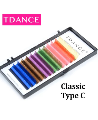 رموش بناء ملونة – Classic-Tdance-Lashes – إنحناء C