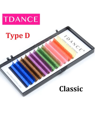 رموش بناء ملونة – Classic-Tdance-Lashes – إنحناء D
