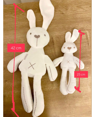 DOLOLO دمية اطفال ارنب ابيض ارجل طويلة 25 cm