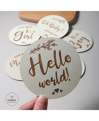 بطاقة Hello World خشب طبيعي