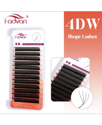 رموش بناء – 4DW Lashes – الطول 8 إلى 14مل – السماكة 0.07 مل – إنحناء D