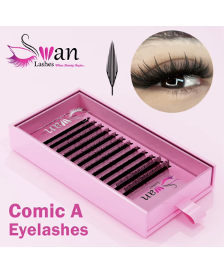 Swan Anime Lashes (Comic A) - Length: 8-15 - Thickness: 0.05 - Type C