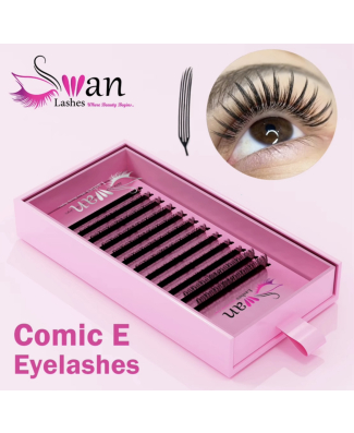 Swan Anime Lashes (Comic E) - Length: 8-15 - Thickness: 0.05 - Type C