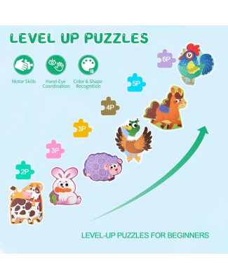 Puzzle أشكال حيوانات المزرعة