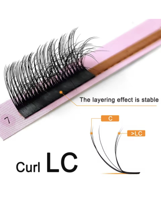 رموش بناء – 3D Lashes – الطول 8 -14 مل – السماكة 0.07 مل – إنحناء LC