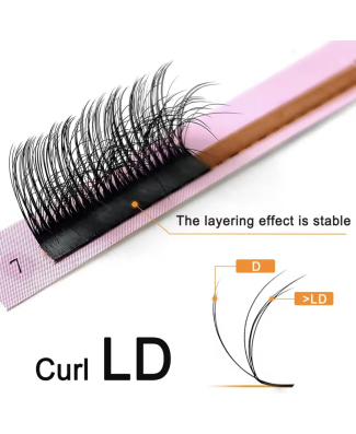 رموش بناء – 3D Lashes – الطول 8 -14 مل – السماكة 0.07 مل – إنحناء LD