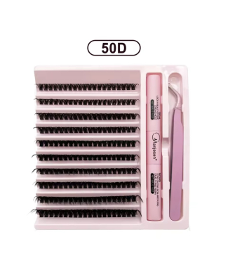طقم رموش أسبوعية - Cluster Lashes Set 50D – الطول 8-16 مل – السماكة 0.07 مل