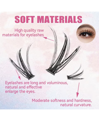 طقم رموش أسبوعية – Cluster Lashes Set 40D – الطول 8-16 مل – السماكة 0.07 مل