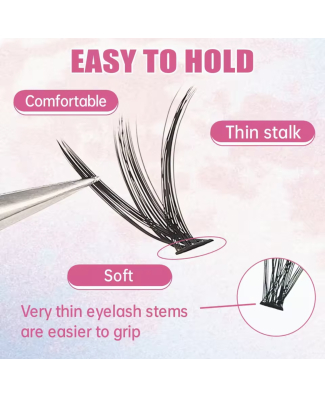 طقم رموش أسبوعية – Cluster Lashes Set 40D – الطول 8-16 مل – السماكة 0.07 مل