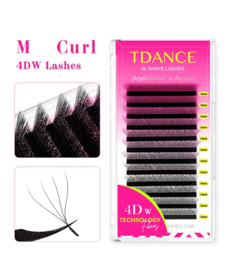 رموش بناء – 4D W Lashes – الطول 7-14 مل – السماكة 0.07 مل – إنحناء M