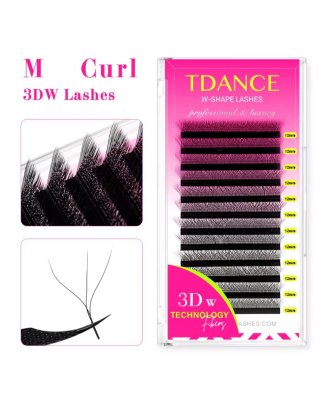 رموش بناء – 3D W Lashes – الطول 7-14 مل – السماكة 0.07 مل – إنحناء M