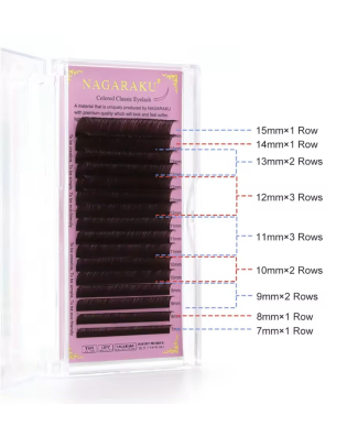 Naqaraku Dark Brown Classic Lashes - Thickness: 0.15 - Length: 7-15 - Type C