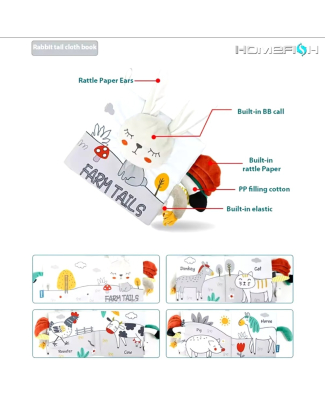 Farm Tails -كتاب قماش للأطفال للتعلم والتطور المبكر