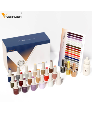 طقم مناكير جل 18 لوان 10 مل Hema Free من (Venalisa) رقم V7