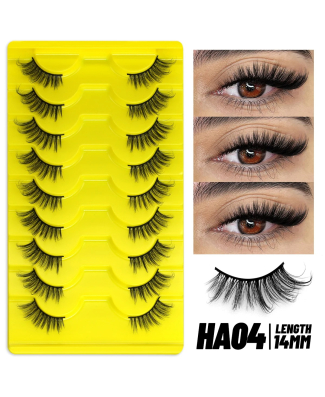 HA04 - رموش تركيب شعر منك نص جفن 9 أزواج