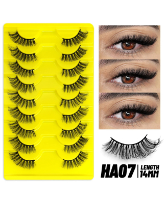 HA07 - رموش تركيب شعر منك نص جفن 9 أزواج
