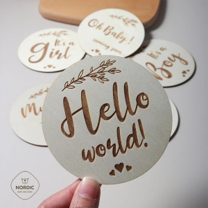 بطاقة Hello World خشب طبيعي