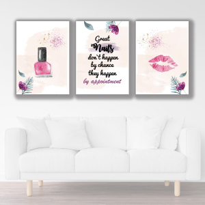 لوحات صالون مناكير - 3 لوحات