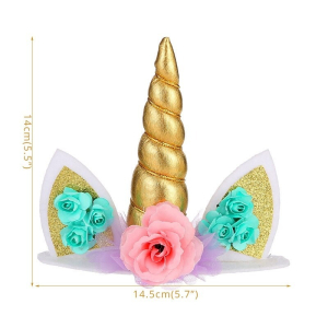 Unicorn - زينة كيك علوية ذهبي